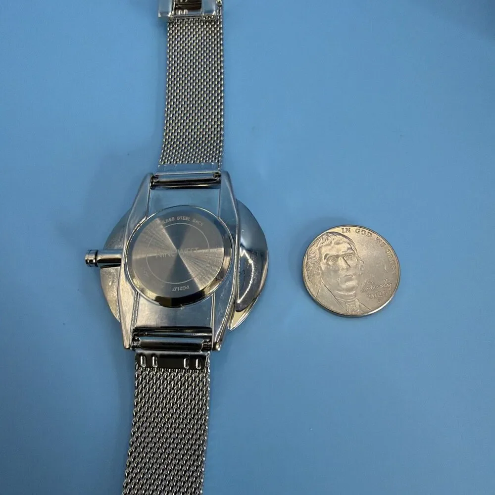 Nine West Women’s Silver Tone Watch on Pillow - New For Her Gift NW/1981SVSB